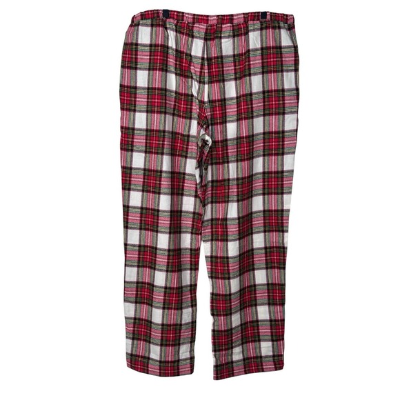 Hanna Andersson Unisex Holiday Plaid Flannel Pajama Pants XL Red Green Cream - Picture 2 of 8